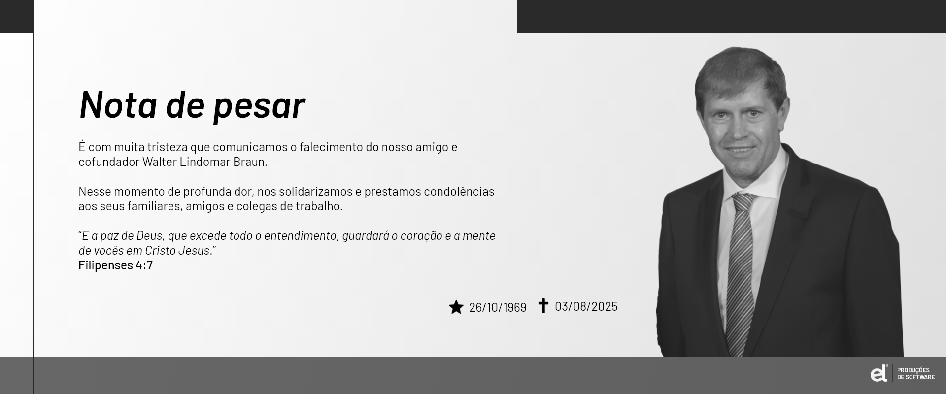 Nota de pesar Walter B. - Banner site